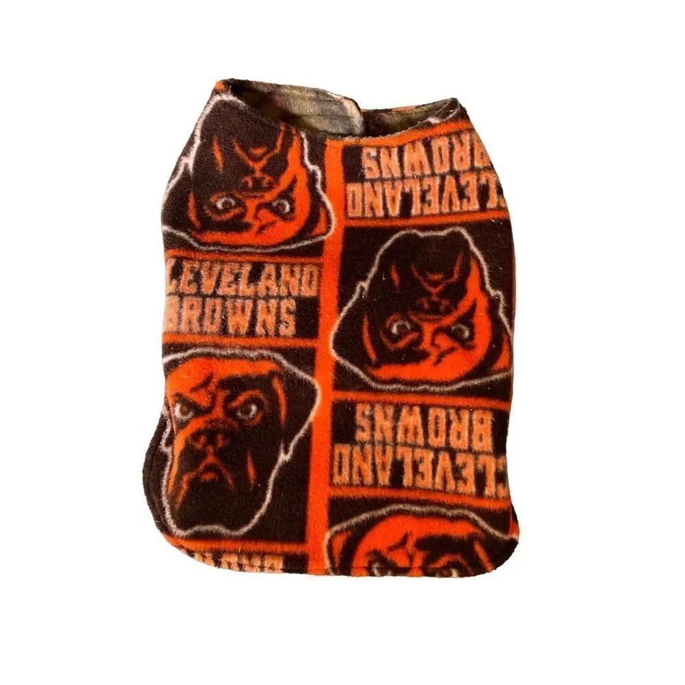 Cleveland Browns football fleece outdoor dog sweater size XS